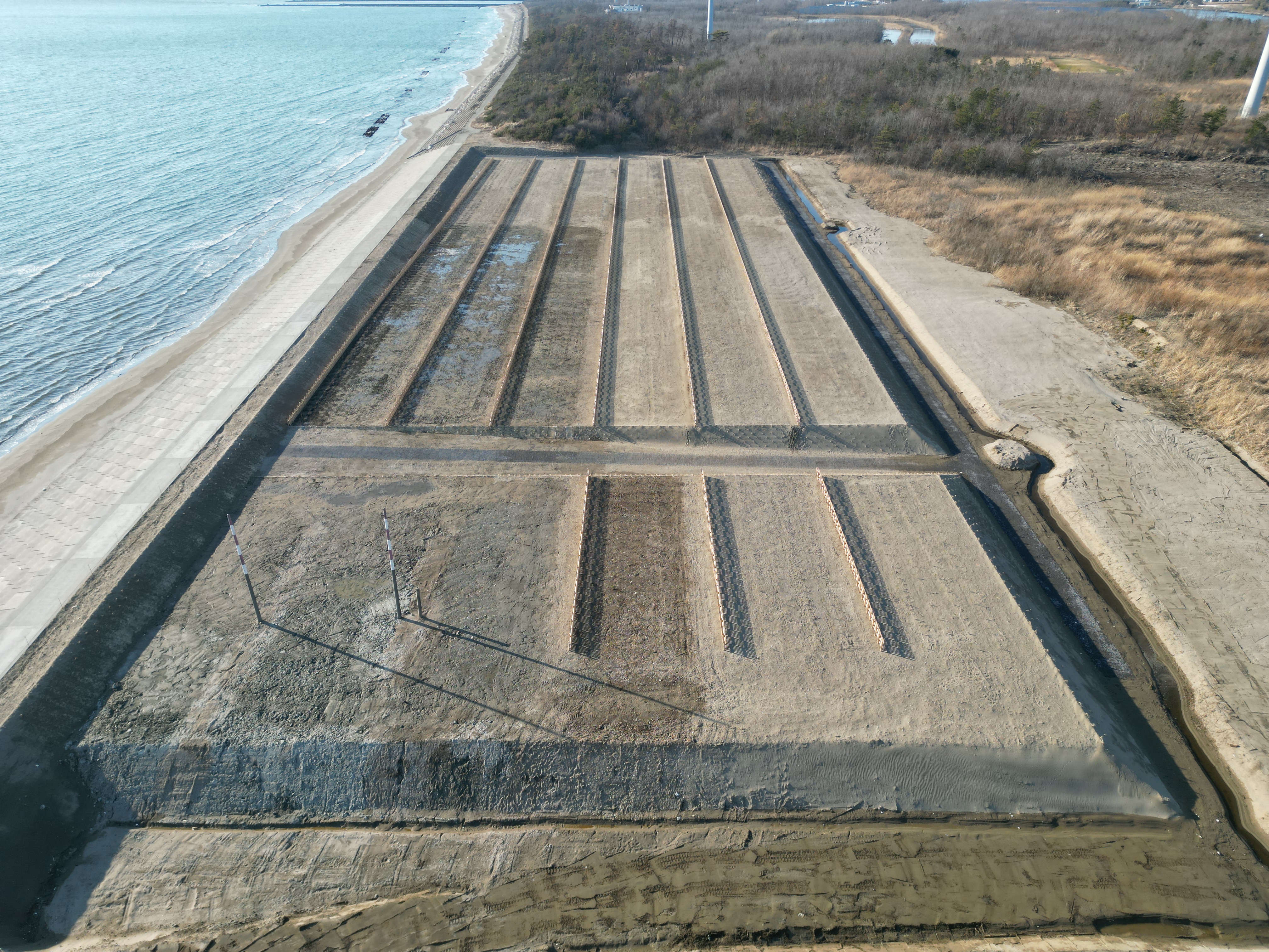 海岸工事 一向地区防災林